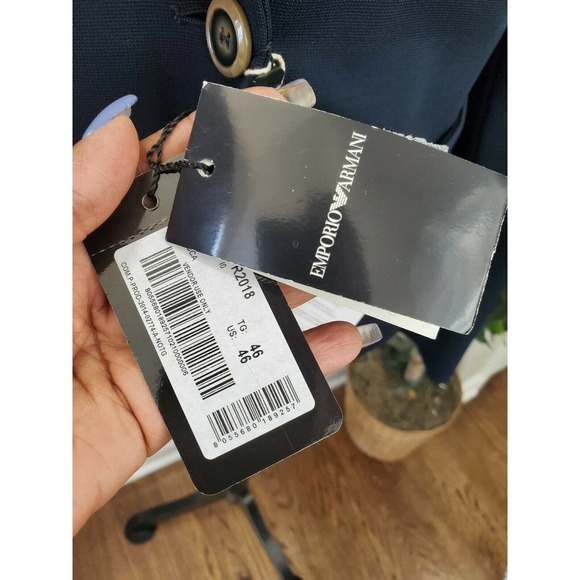 Emporio Armani Women's Solid Viscose One Button Single Breasted Blazer Size 46 - Picture 5 of 12